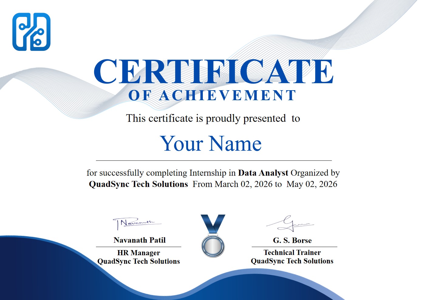 Internship Completion Certificate